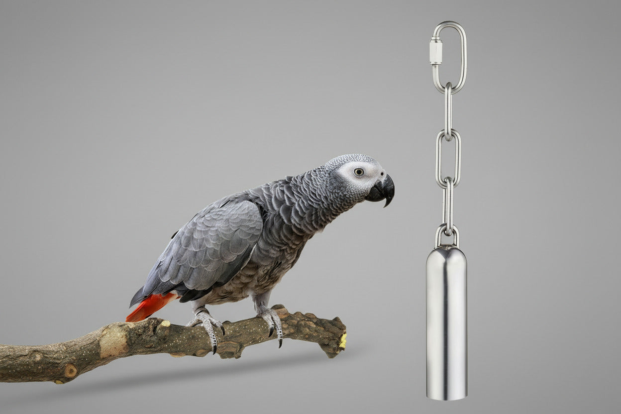 Stainless Steel Bell Toy for Birds,Heavy Duty Bird Cage Toys for Parrots, African Greys, Mini Macaws, Small Cockatoos, Cockatiels & More (Small or Large)