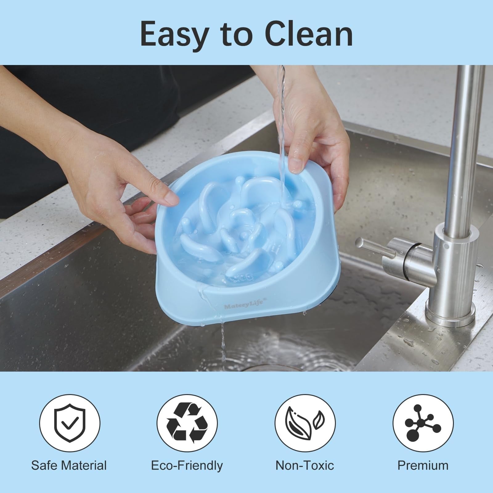 Mateeylife Slow Feeder Dog Bowls 2PCS, Anti-Choking Puzzle Dog Food Bowls, An...