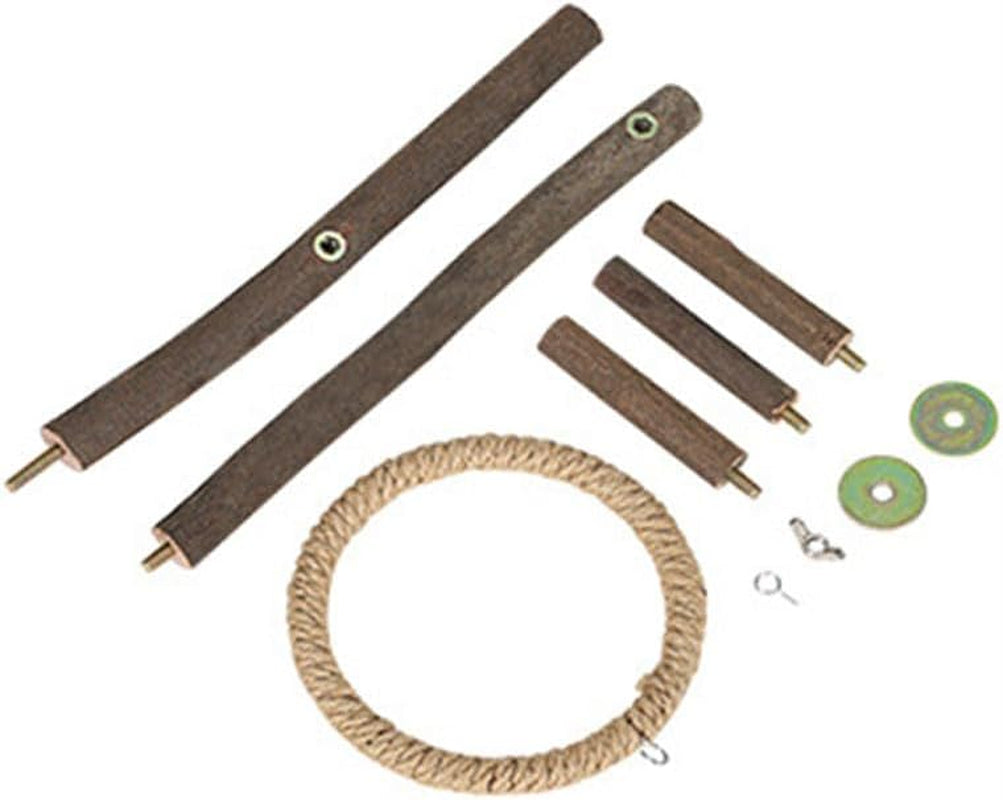 Bird Branch Perch Swing Toys, Natural Wood Parrot Cage Accessories for Parakeets, Cockatiels, Conures, Budgies,Finches, Love Birds, Small & Medium Birds