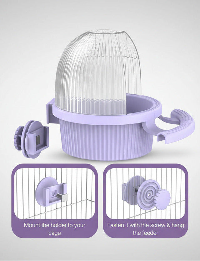 No Mess Bird Feeder with Water Dispenser, Food and Water Bowl for Parakeet, Parrot, Cockatiel, Budgie and Lovebird