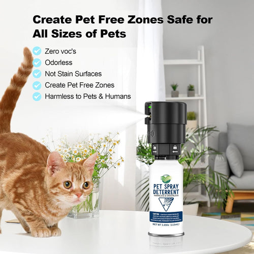 Motion Activated Pet Deterrent Spray System for Cats & Dogs Odorless Pet Deterrent, Senses Pets up to 8 Feet Away, Friendly & Safe