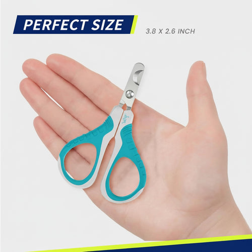 Professional Pet Nail Clippers - Ergonomic Claw Trimmer for Cats, Dogs, and Small Animals in White/Pine Green