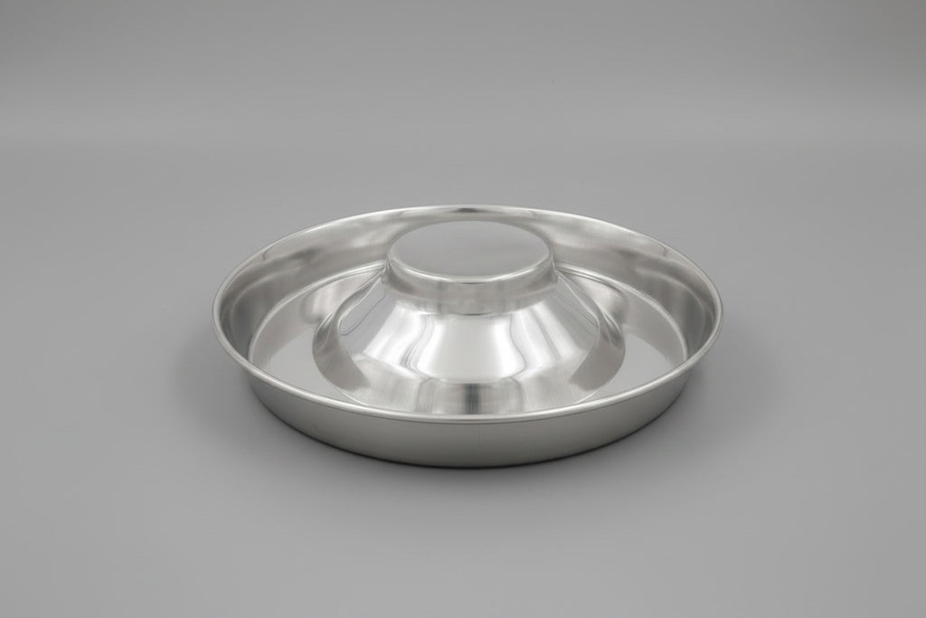 Stainless Steel Puppy Kitten Bowls: Welping Dishes for Weaning Puppies & Kittens, Wide Non-Tip Base, Slow Feeder, 15" (PS-15)
