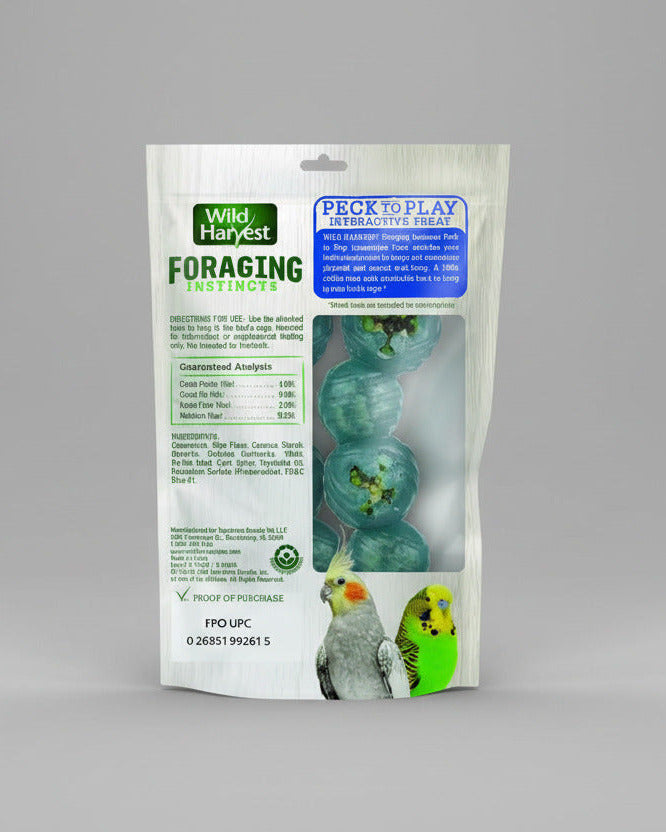 Foraging Instincts Peck N’ Play Interactive Treat, 2 Ounce, for Small Birds