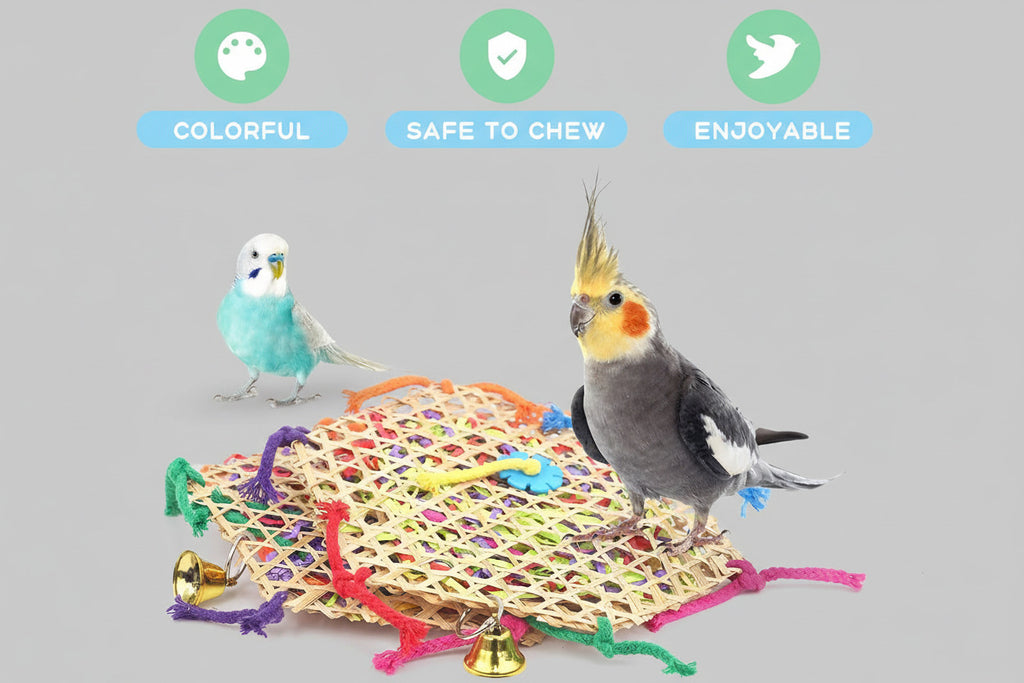 Bird Parrot Toys，2 Pack Bird Hanging Foraging Shredder Toys for Small Medium Small Bird Conure Cockatiel Parrotlet Lovebird Budgie