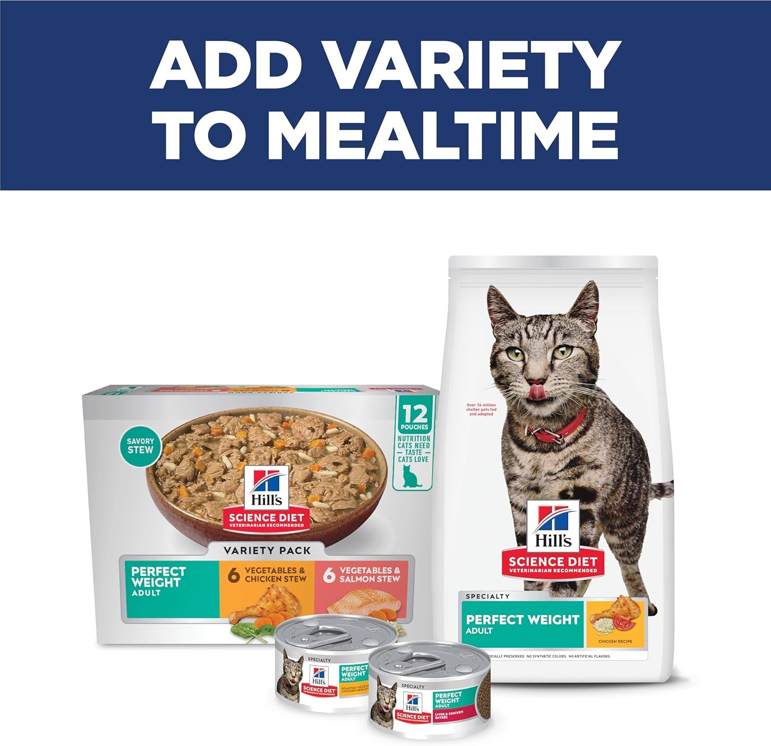 Adult Perfect Weight Dry Cat Food, Chicken, 3 Lb. Bag