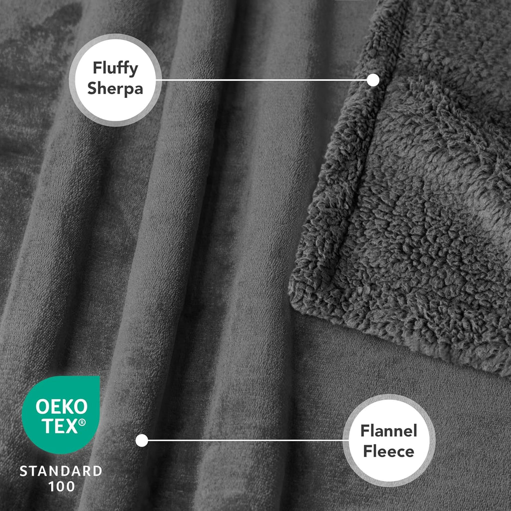 Dog Blanket for Small Medium Dogs, Pet Bed Blanket Cat Puppy Kitten, Fleece Furniture Couch Cover Protector Sofa Car, Soft Sherpa Dog Throw Plush Reversible Washable, Mini 29X40 Solid Dark Gray