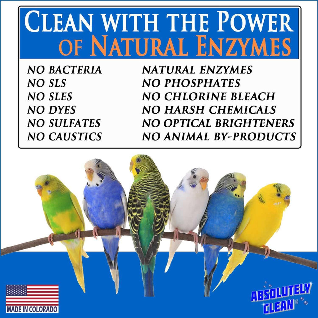 Amazing Bird Cage Cleaner and Deodorizer - Just Spray/Wipe - Safely & Easily Removes Bird Messes Quickly and Easily - Made in the US - Fragrance Free (16Oz Pack of 1)