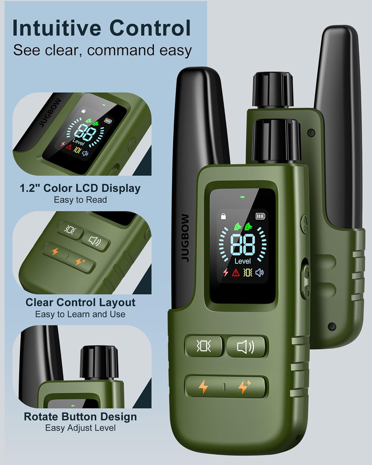 Ultimate Dog Training Shock Collar - 4500FT Remote Control, Waterproof Design & 4 Customizable Training Modes for Dogs 10-120Lbs