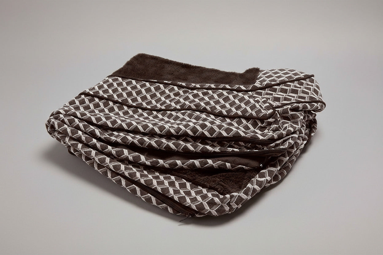 Replacement Dog Bed Cover Comfy Couch Plush & Décor Sofa-Style, Machine Washable - Diamond Brown, Jumbo plus (Xx-Large)