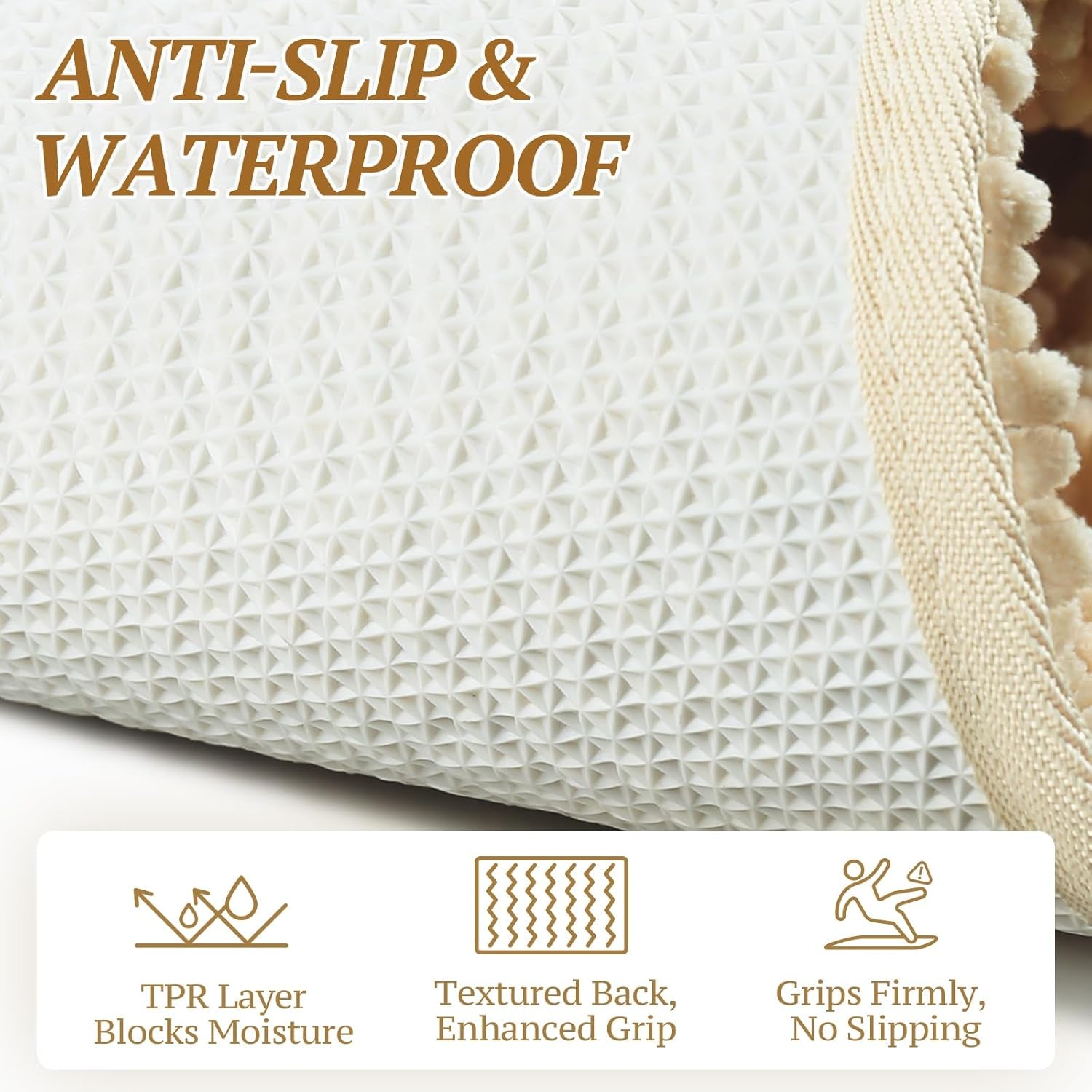 Absorbent Dog Door Mat - Waterproof & Washable Rug for Muddy Paws - 31" x 20" in Beige