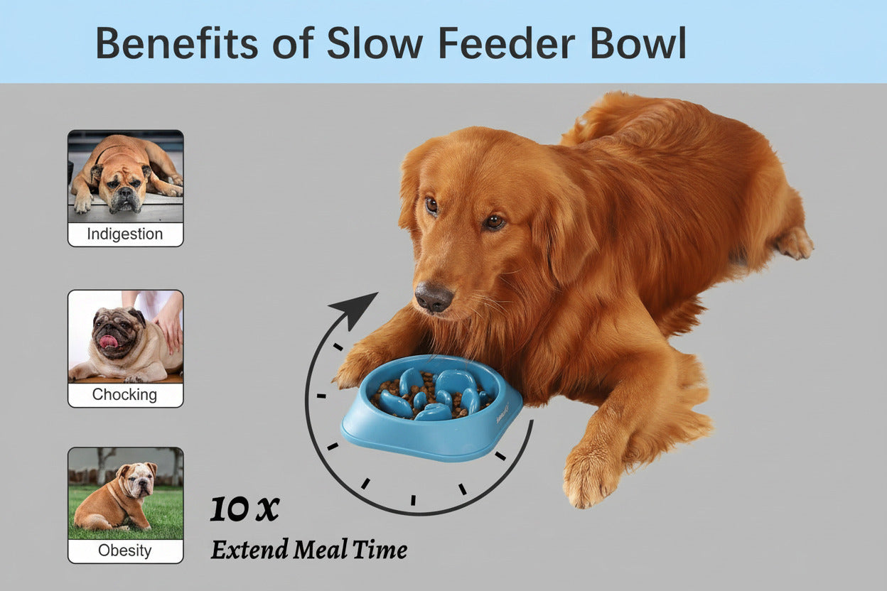 Mateeylife Slow Feeder Dog Bowls 2PCS, Anti-Choking Puzzle Dog Food Bowls, An...