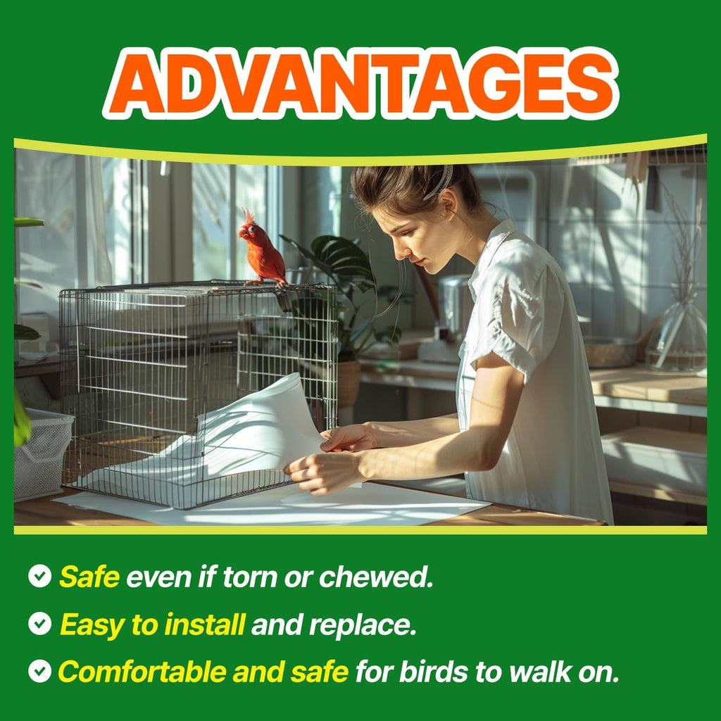 TORTO9 Cage Liner Sheets for Birds – 120 Pack, 11 X 17 In, 1.5 Lb | Acid-Free & Non-Toxic Paper | Safe Pet Bedding, Craft Supply, Packing & Shipping Use