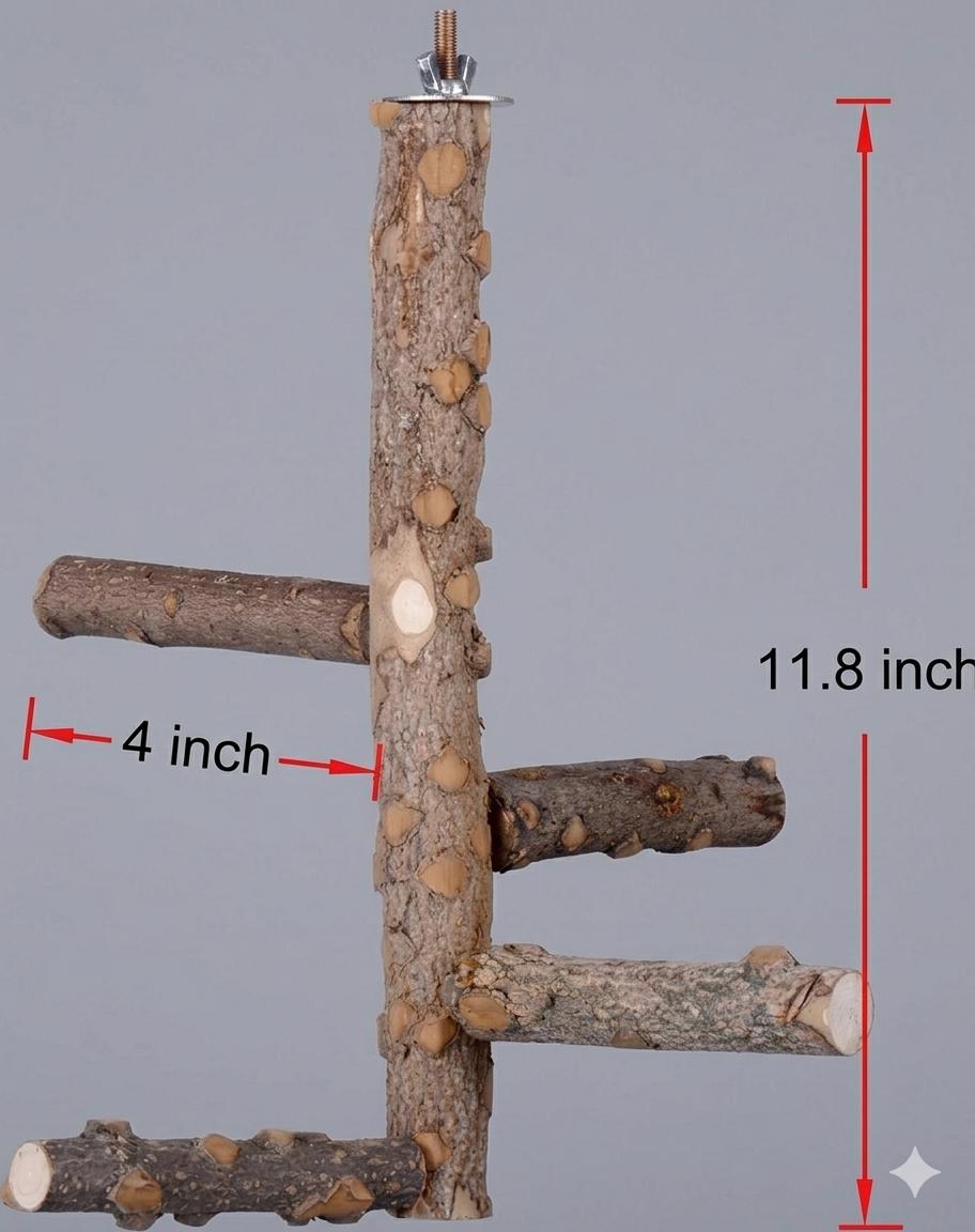 Natural Wood Bird Perch