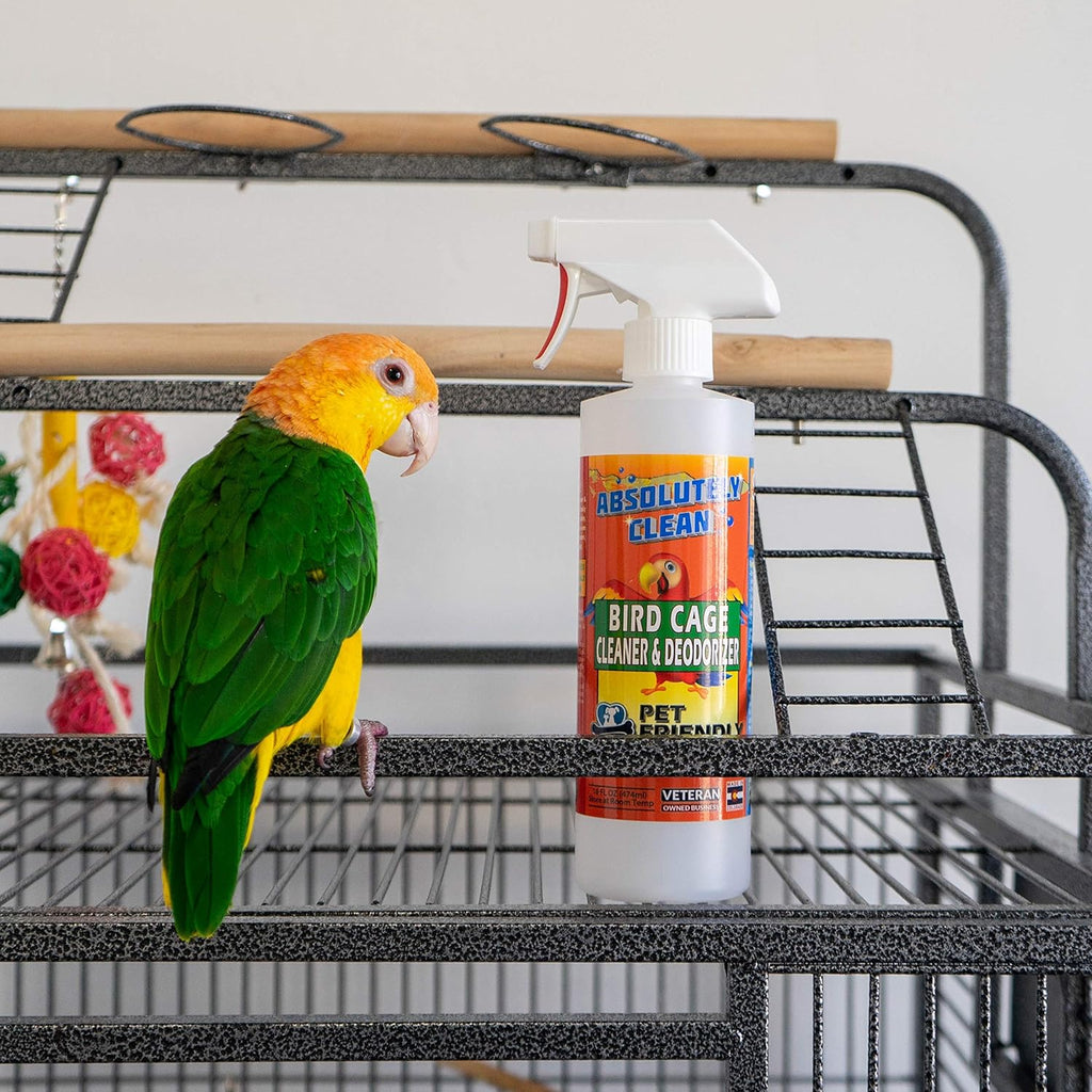 Amazing Bird Cage Cleaner and Deodorizer - Just Spray/Wipe - Safely & Easily Removes Bird Messes Quickly and Easily - Made in the US - Fragrance Free (16Oz Pack of 1)
