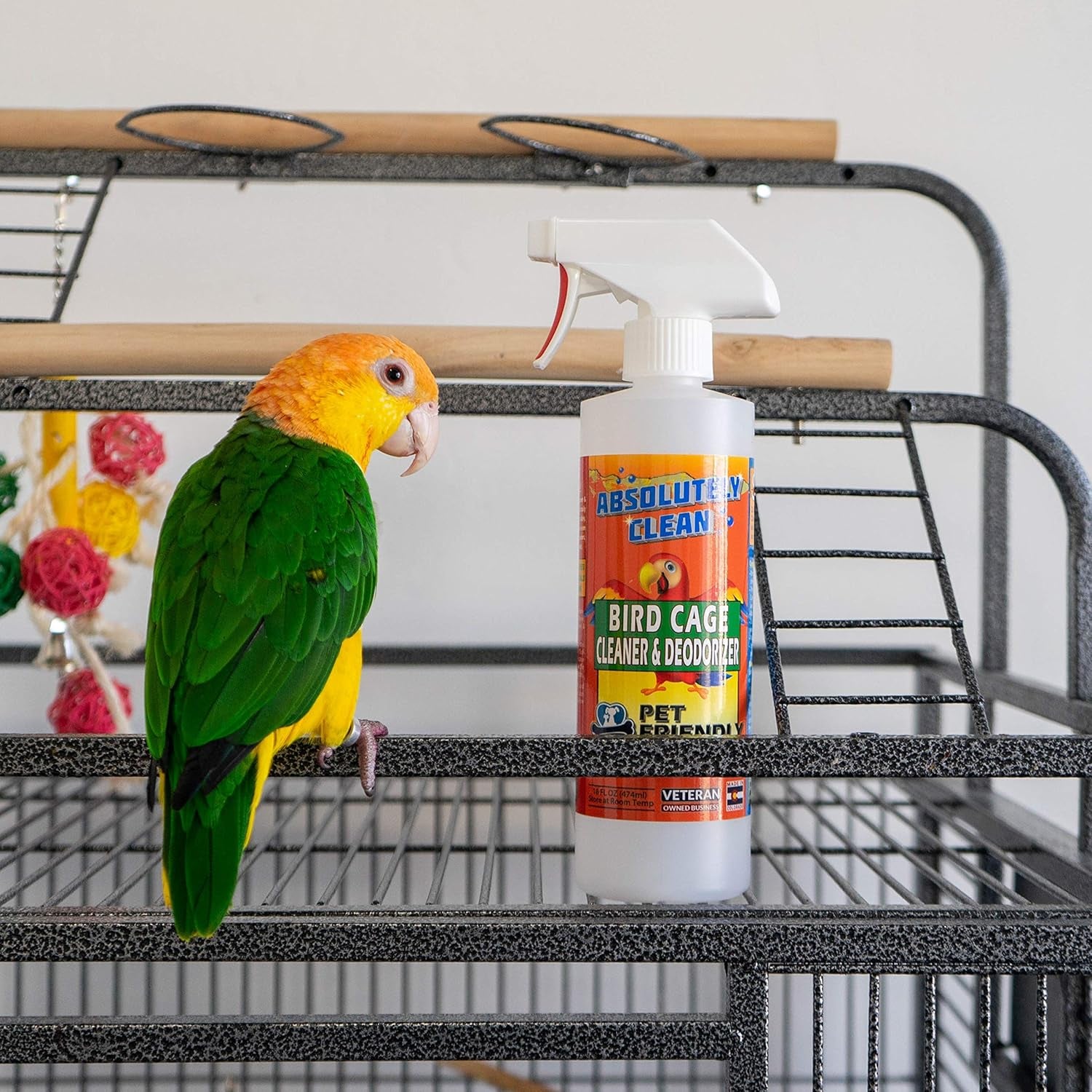 Amazing Bird Cage Cleaner and Deodorizer - Just Spray/Wipe - Safely & Easily Removes Bird Messes Quickly and Easily - Made in the US - Fragrance Free (16Oz Pack of 1)
