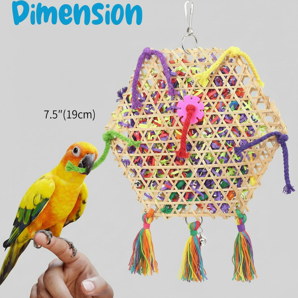 Bird Parrot Toys，2 Pack Bird Hanging Foraging Shredder Toys for Small Medium Small Bird Conure Cockatiel Parrotlet Lovebird Budgie
