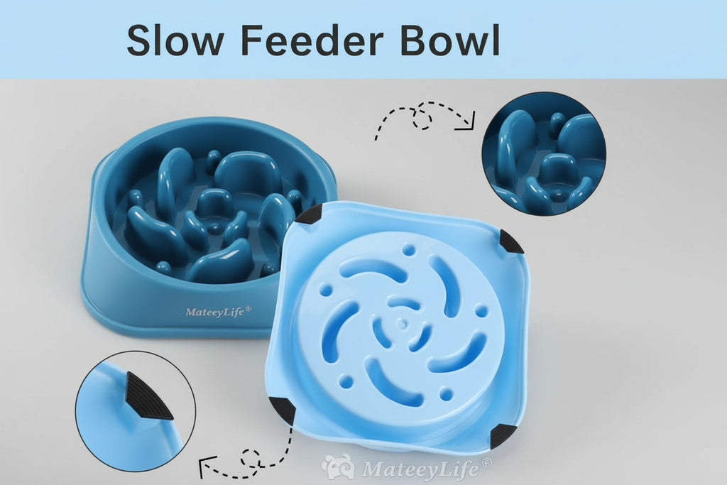 Mateeylife Slow Feeder Dog Bowls 2PCS, Anti-Choking Puzzle Dog Food Bowls, An...