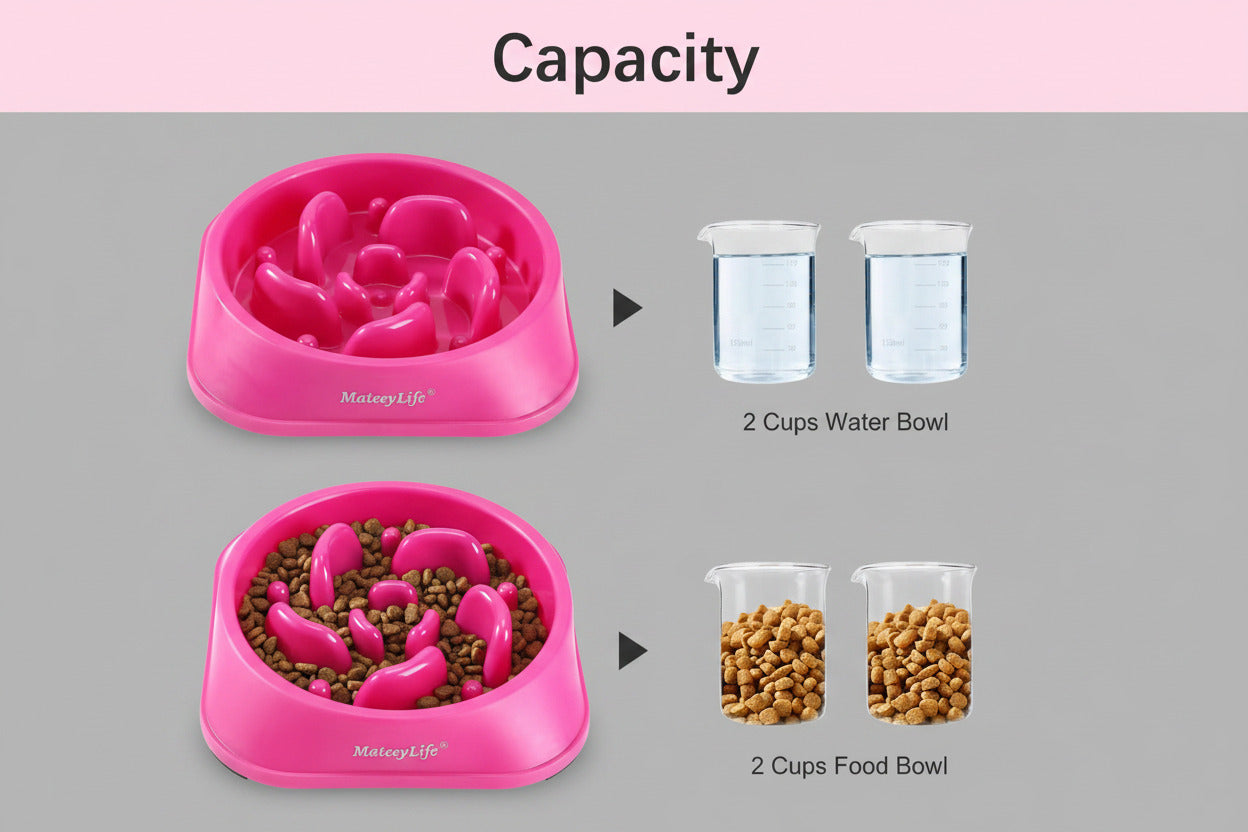 Slow Feeder Dog Bowls, Anti-Choking Puzzle Dog Food Bowls, Non Slip Interactive Dog Feeding Bowls That Slow down Eating, Bloat Stop Maze Dog Dishes Dog Feeder for Medium Large Breeds Purple