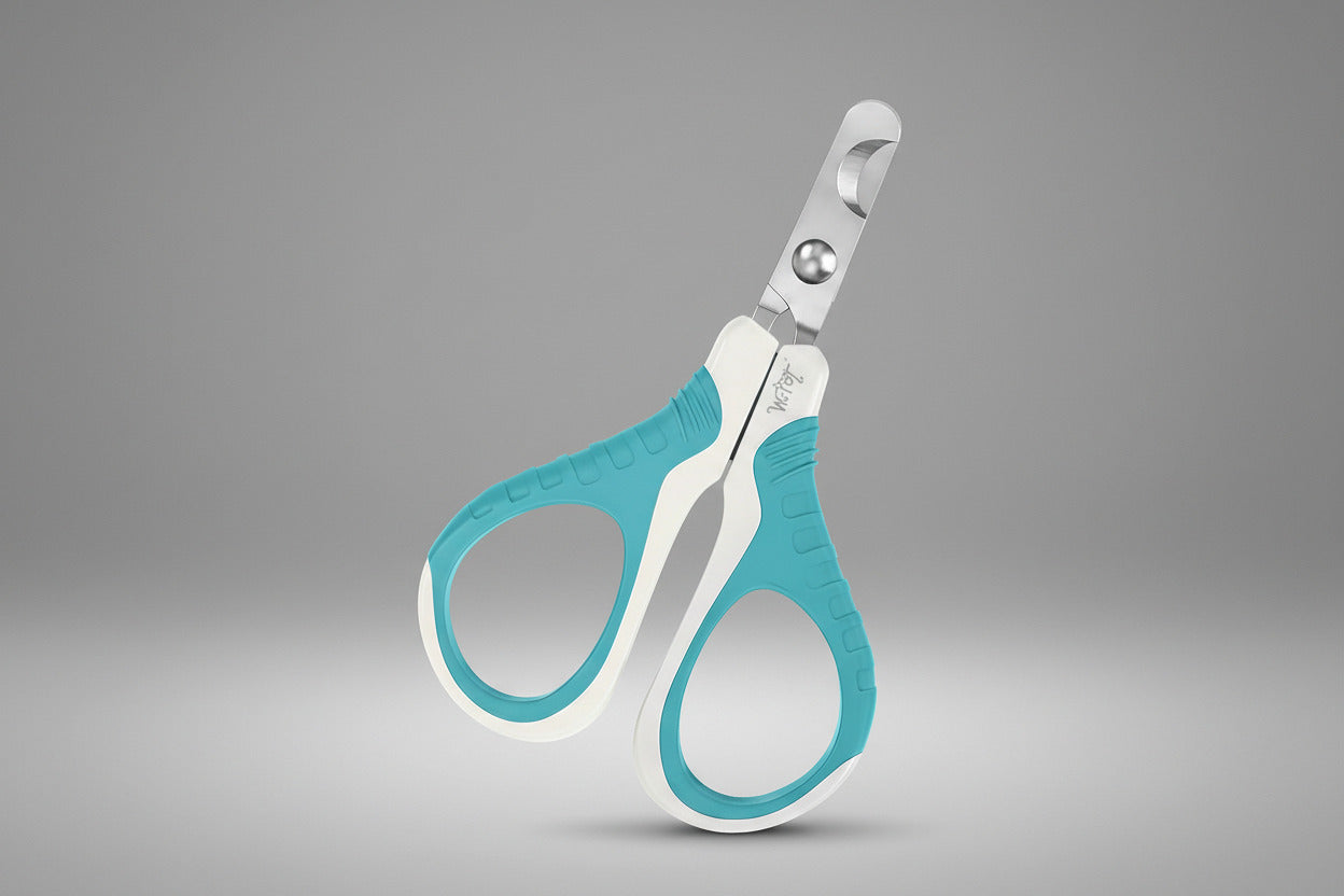 Professional Pet Nail Clippers - Ergonomic Claw Trimmer for Cats, Dogs, and Small Animals in White/Pine Green