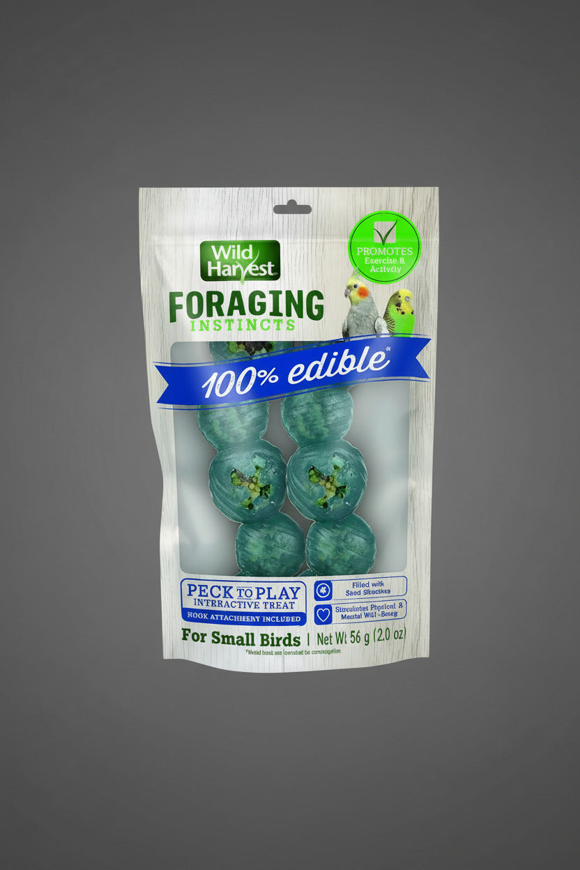 Foraging Instincts Peck N’ Play Interactive Treat, 2 Ounce, for Small Birds