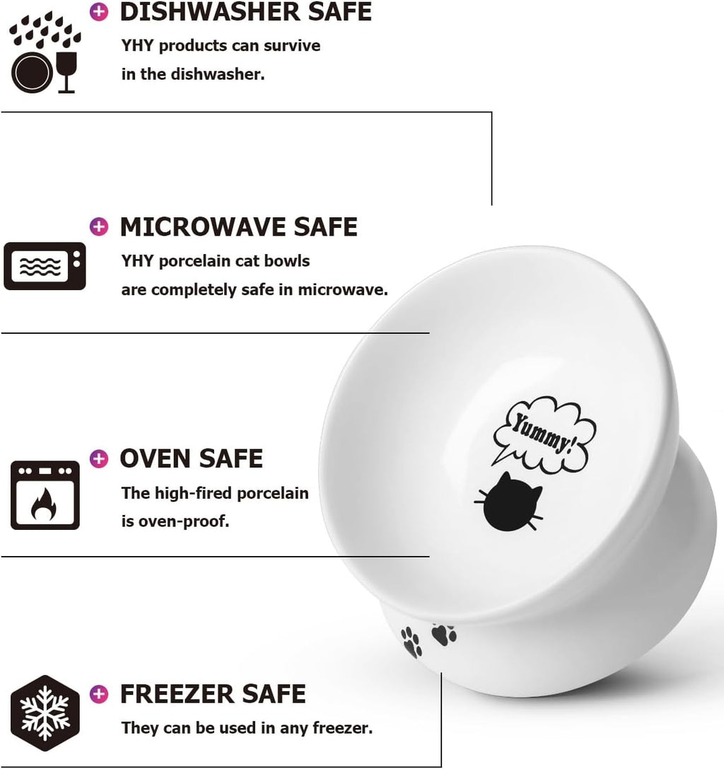 Elevate Your Cat's Dining Experience with Our Anti-Vomiting Ceramic Bowl - Perfect for Flat-Faced Cats and Small Dogs (5 Inches, White)
