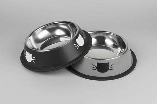 2Pcs Cat Bowls Non-Slip Stainless Steel Small Cat Food Bowls Unbreakable Thicken Cat Feeder 7 Oz Cat Dishes Suitable for Indoor Small Pets Removable Rubber Base Easily Clean Lovely Color