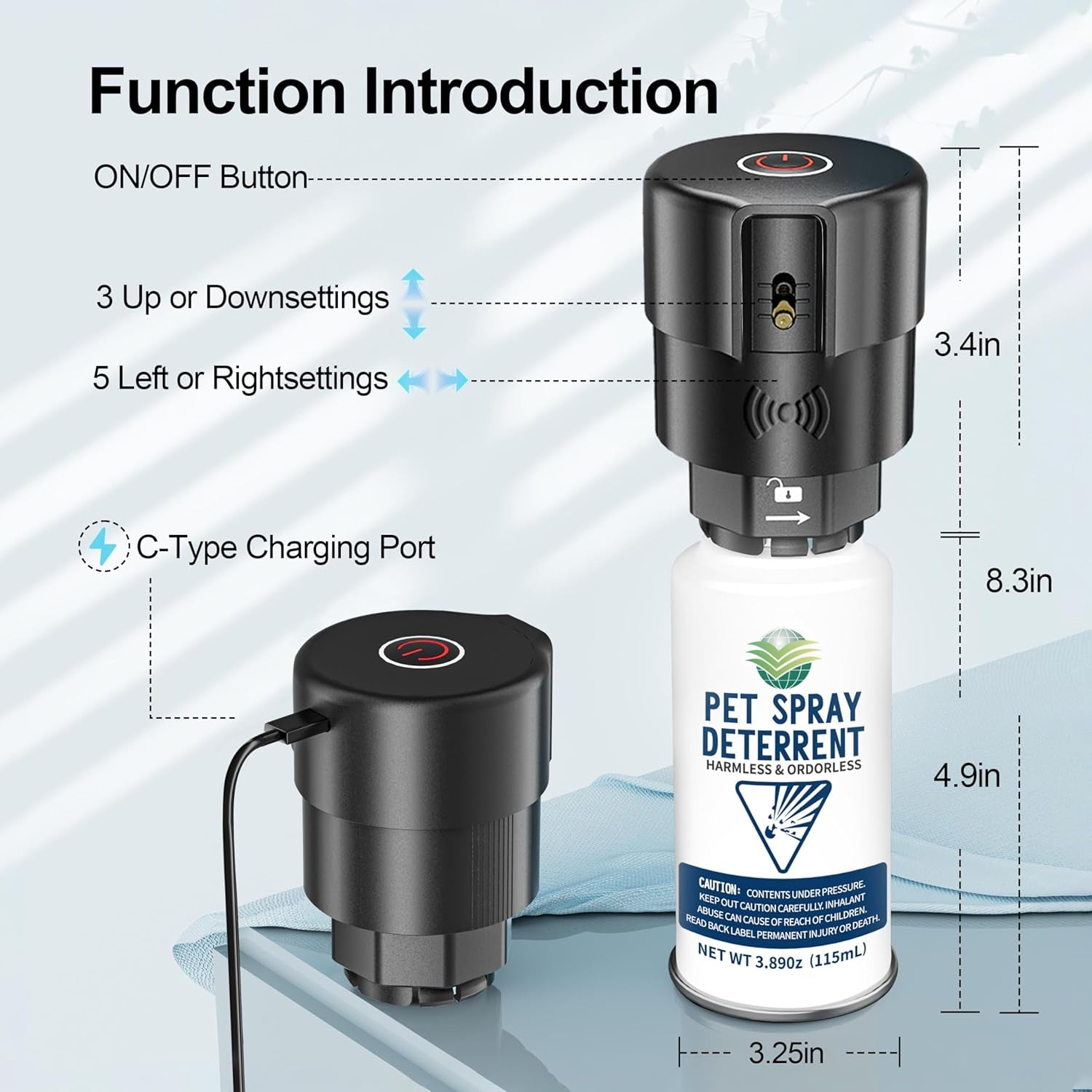 Motion Activated Pet Deterrent Spray System for Cats & Dogs Odorless Pet Deterrent, Senses Pets up to 8 Feet Away, Friendly & Safe