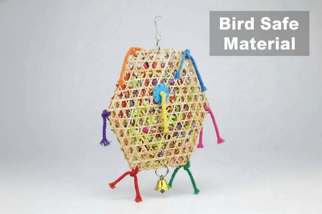 Bird Parrot Toys，2 Pack Bird Hanging Foraging Shredder Toys for Small Medium Small Bird Conure Cockatiel Parrotlet Lovebird Budgie