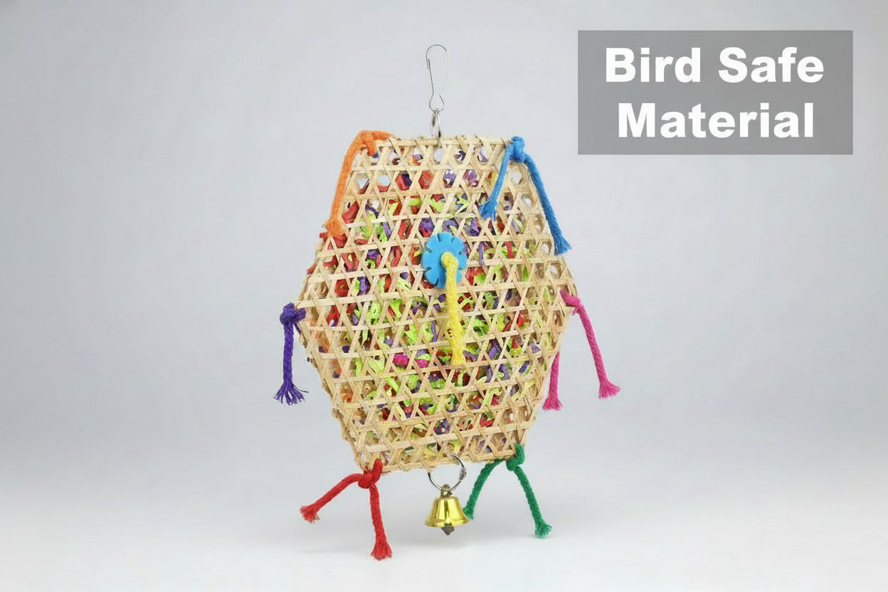Bird Parrot Toys，2 Pack Bird Hanging Foraging Shredder Toys for Small Medium Small Bird Conure Cockatiel Parrotlet Lovebird Budgie