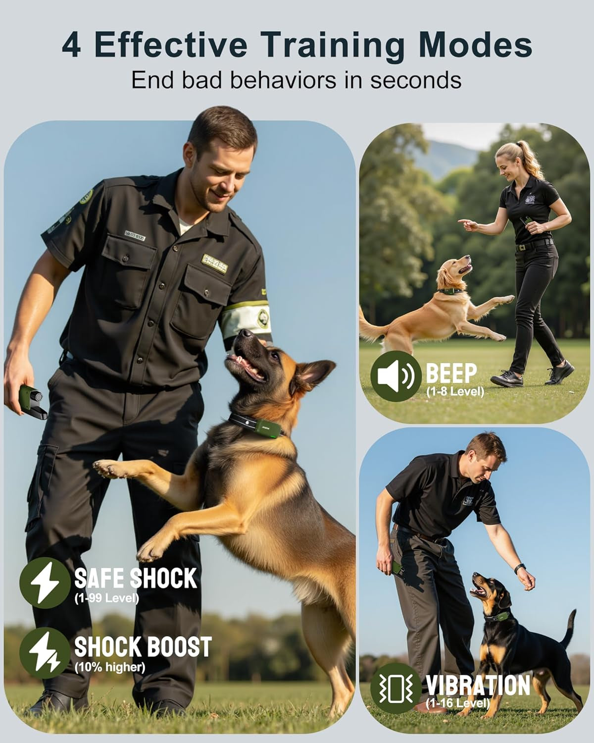 Ultimate Dog Training Shock Collar - 4500FT Remote Control, Waterproof Design & 4 Customizable Training Modes for Dogs 10-120Lbs