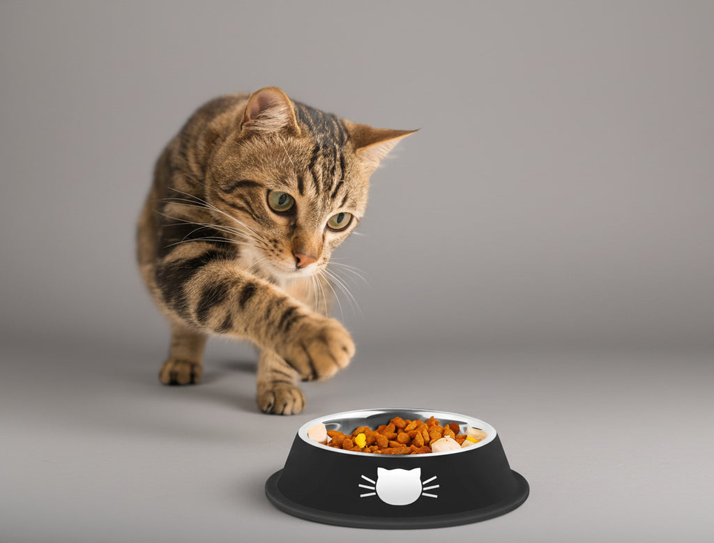 2Pcs Cat Bowls Non-Slip Stainless Steel Small Cat Food Bowls Unbreakable Thicken Cat Feeder 7 Oz Cat Dishes Suitable for Indoor Small Pets Removable Rubber Base Easily Clean Lovely Color