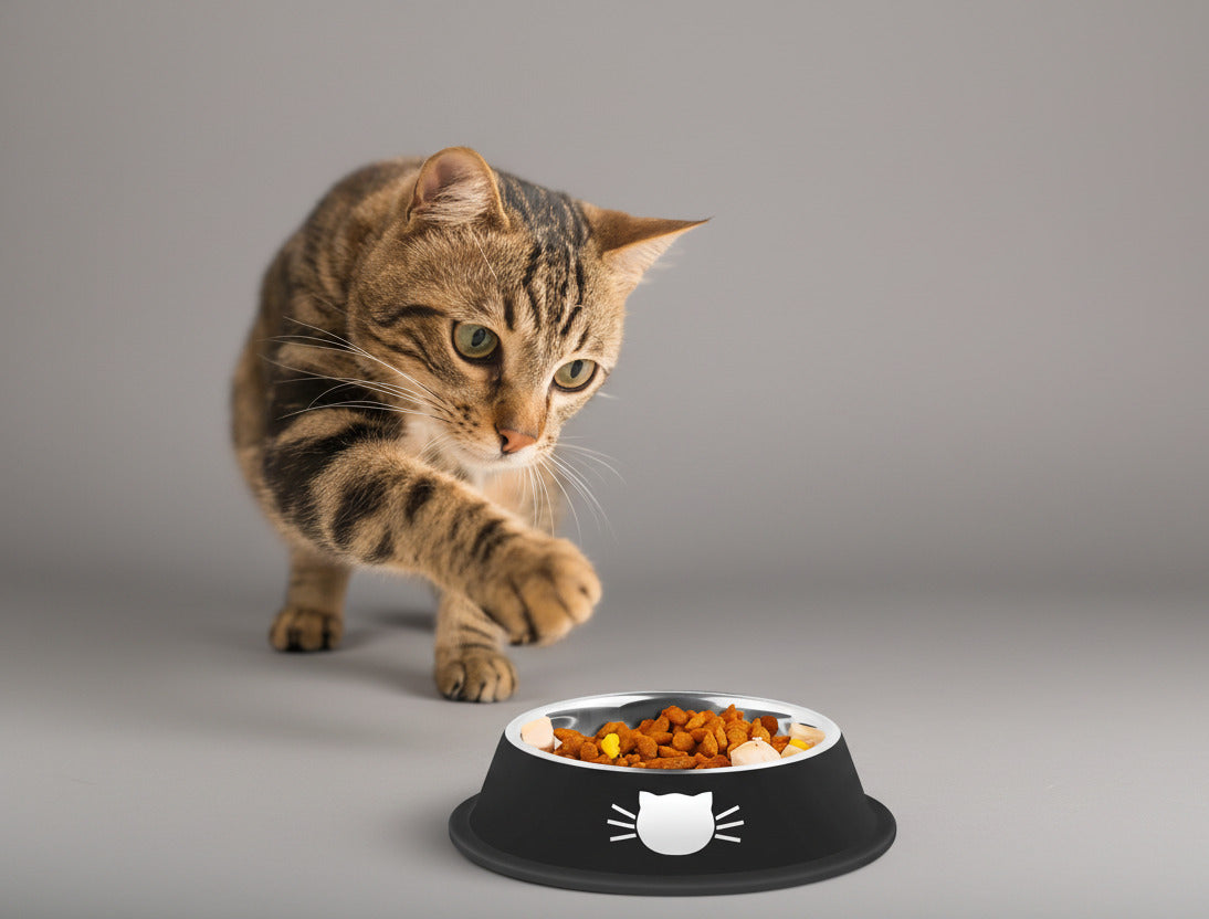 2Pcs Cat Bowls Non-Slip Stainless Steel Small Cat Food Bowls Unbreakable Thicken Cat Feeder 7 Oz Cat Dishes Suitable for Indoor Small Pets Removable Rubber Base Easily Clean Lovely Color