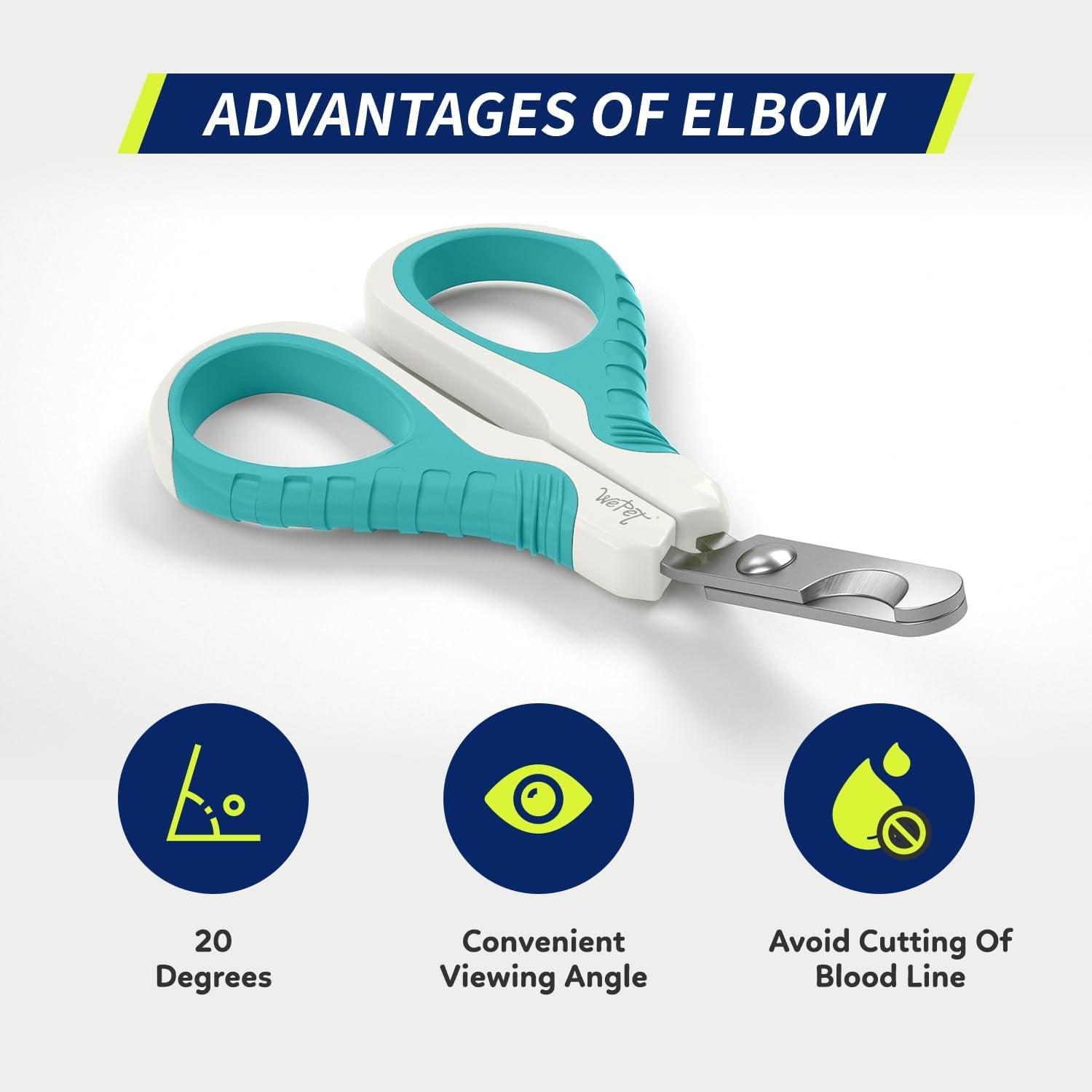 Professional Pet Nail Clippers - Ergonomic Claw Trimmer for Cats, Dogs, and Small Animals in White/Pine Green