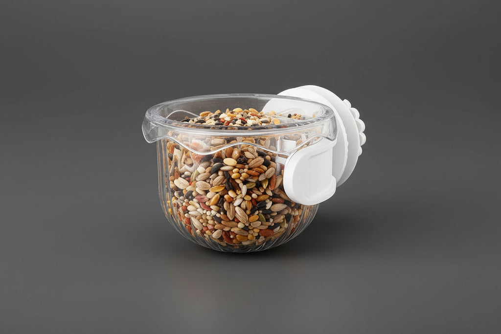 Parrot Feeder Set - 2-Piece Hanging Parrot Feeder for Bird Cages, Suitable for Cockatiels, Lovebirds, Macaws, and Other Pet Birds (White)