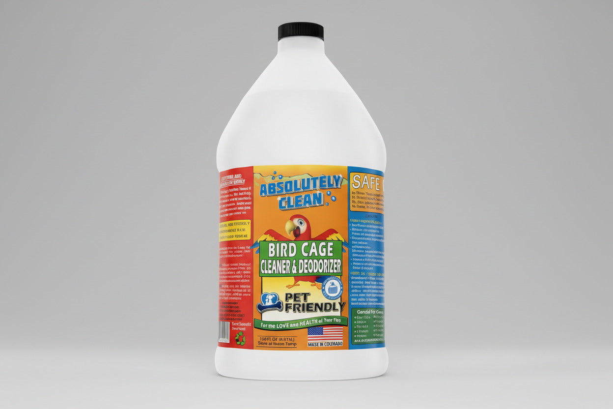 Amazing Bird Cage Cleaner and Deodorizer - Just Spray/Wipe - Safely & Easily Removes Bird Messes Quickly and Easily - Made in the US - Fragrance Free - 128Oz Gallon